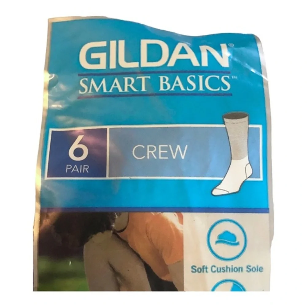 12pairs Gildan smart basics Boys’ grey striped crew socks, fits‎ size 6-9.5 shoe